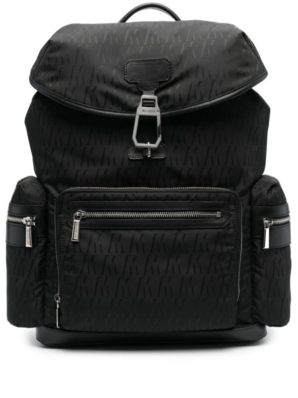 Moorer monogram-print multi-pocket backpack