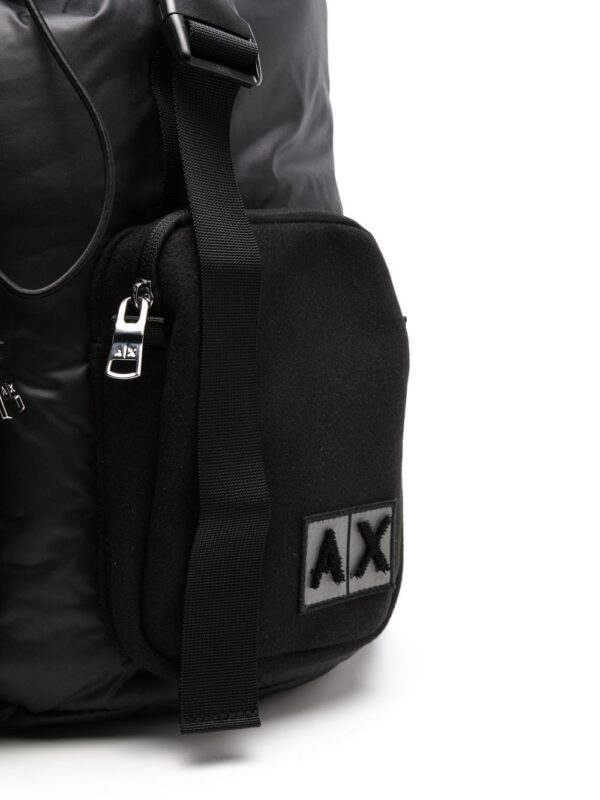 Armani Exchange logo-patch backpack - Image 4