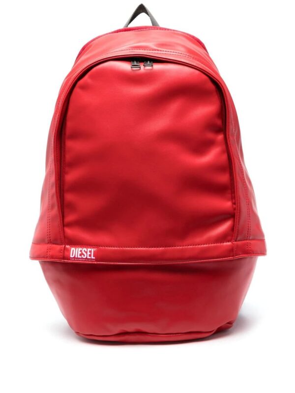 Diesel logo faux leather backpack