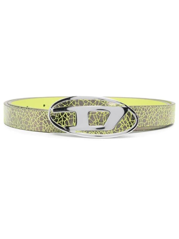 Diesel  logo-buckle crack-effect belt
