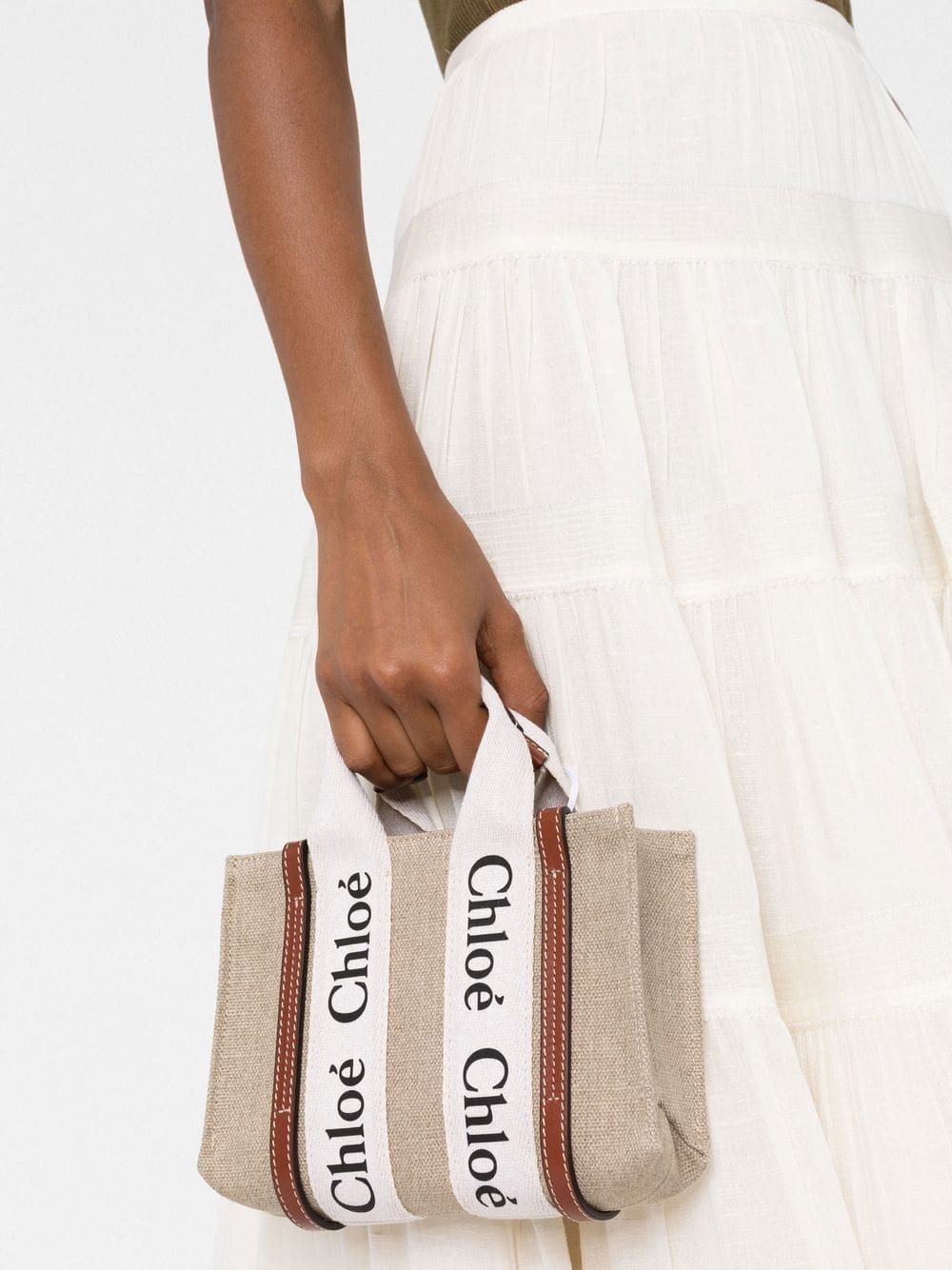 Chloé Woody linen tote bag - Image 3