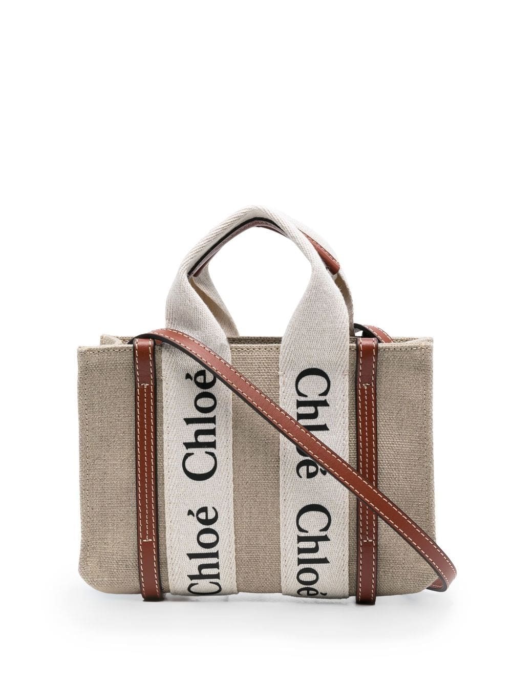 Chloé Woody linen tote bag