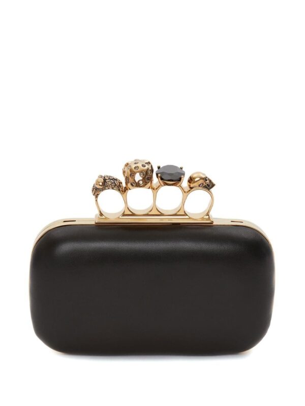 Alexander McQueen leather Skull Four-Ring clutch bag - Image 2