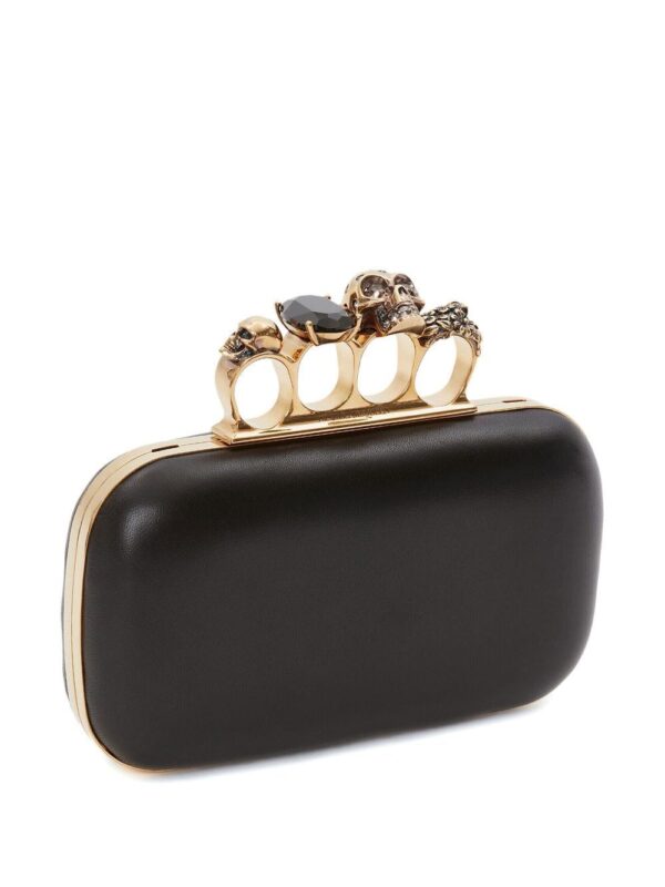 Alexander McQueen leather Skull Four-Ring clutch bag - Image 3