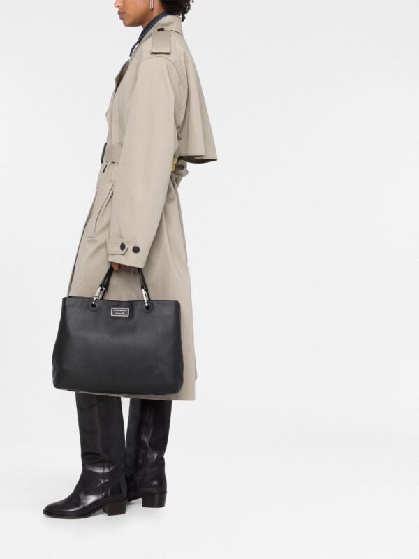 Emporio Armani logo-plaque leather tote bag - Image 2