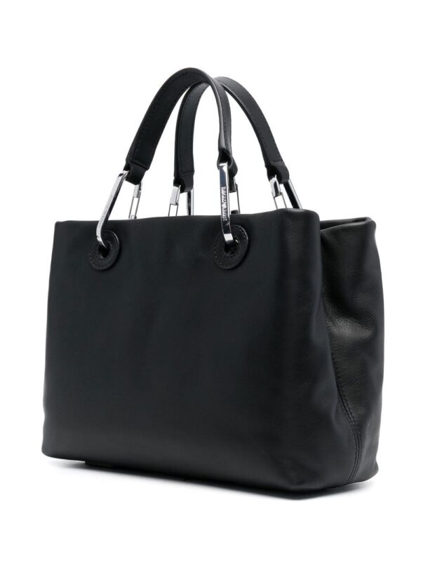 Emporio Armani logo-plaque leather tote bag - Image 3