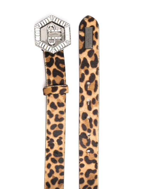 Philipp Plein  Hexagon leopard-print belt - Image 2