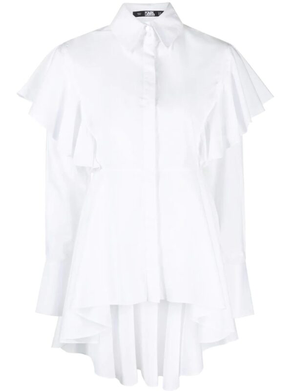 Karl Lagerfeld  ruffled organic-cotton shirt
