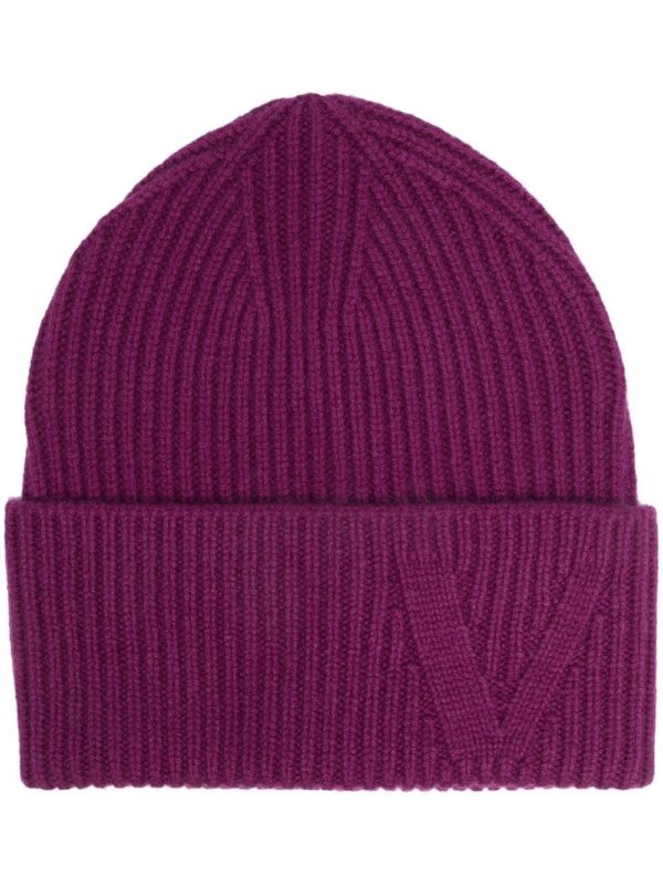 Versace logo-embroidered cashmere beanie
