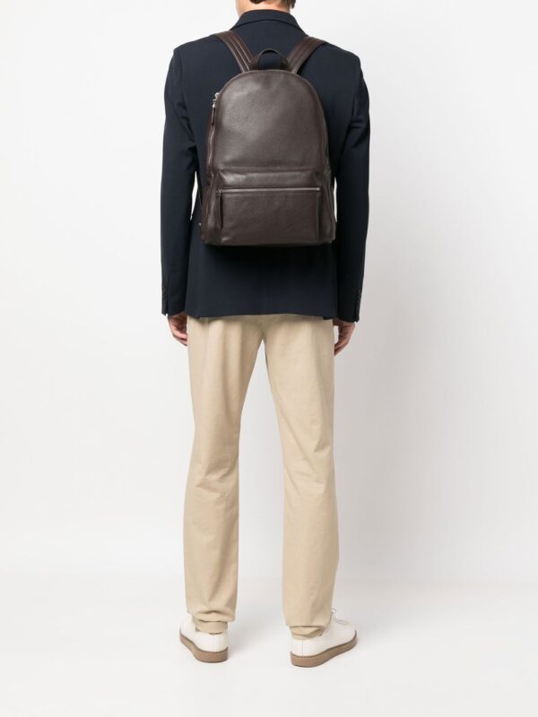 Orciani logo-plaque leather backpack - Image 2