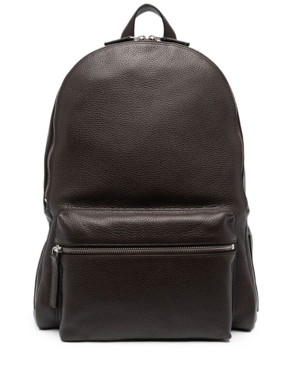Orciani logo-plaque leather backpack