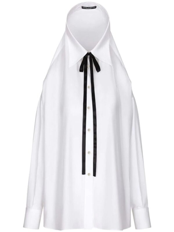 Dolce & Gabbana  tie-neck poplin shirt