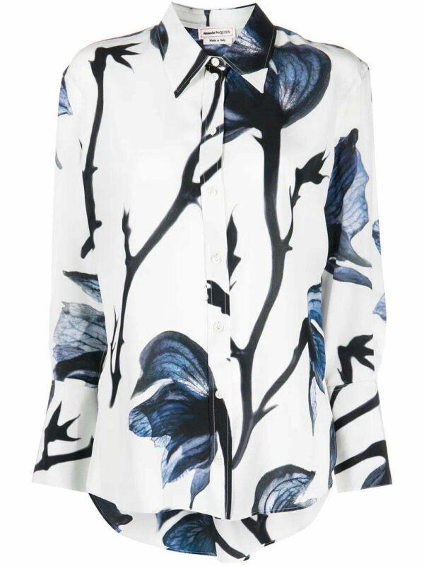 Alexander McQueen  floral-print silk shirt