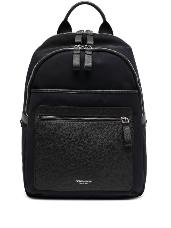 Giorgio Armani embossed-logo detail backpack