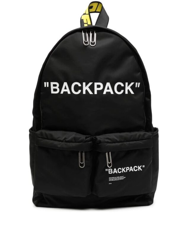 Off-white slogan-print backpack