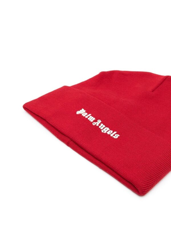 Palm Angels logo-print knitted beanie - Image 2
