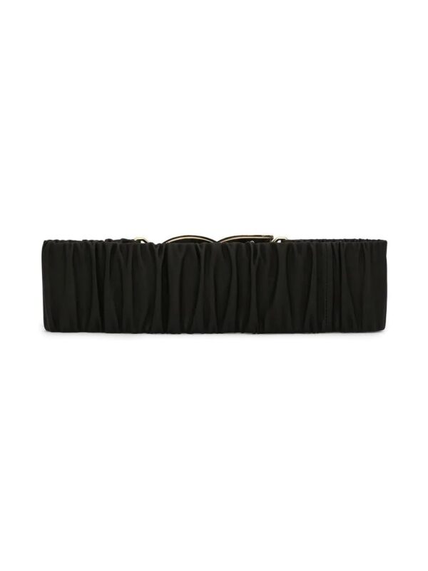 Dolce & Gabbana  logo-buckle gathered leather belt - Image 2