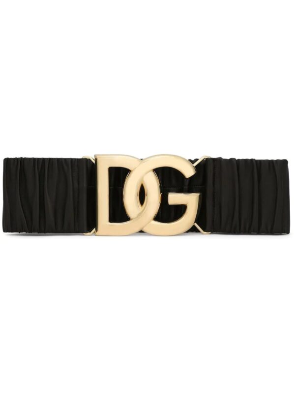 Dolce & Gabbana  logo-buckle gathered leather belt