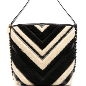 Stella McCartney chevron-pattern faux-fur tote bag