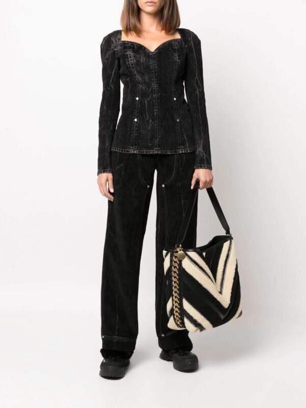 Stella McCartney chevron-pattern faux-fur tote bag - Image 2