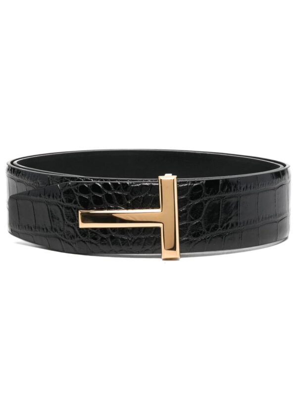 TOM FORD  embossed crocodile-print belt