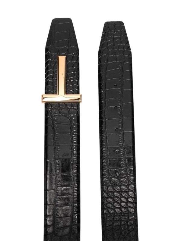 TOM FORD  embossed crocodile-print belt - Image 2