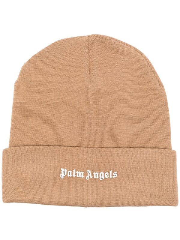 Palm Angels logo-print knit beanie