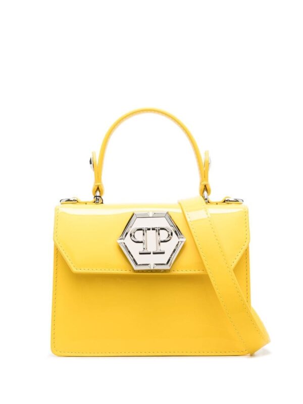 Philipp Plein logo-plaque patent-leather handbag