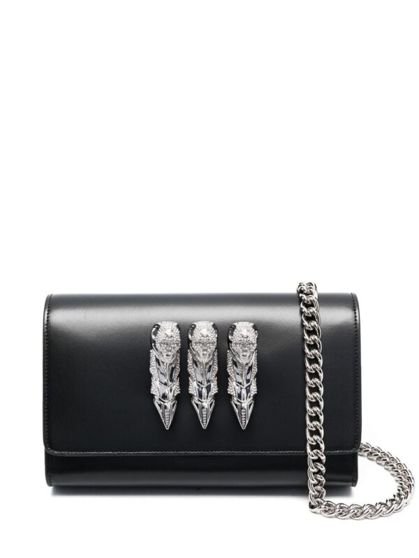 Philipp Plein skull-ring leather shoulder bag