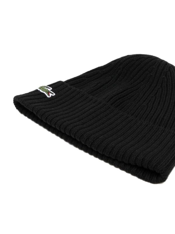 Lacoste Crocodile-patch wool beanie - Image 2