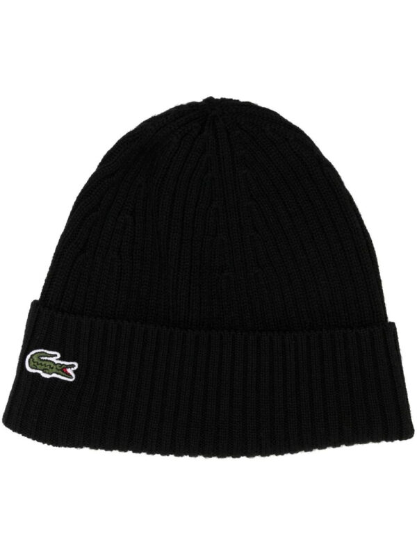 Lacoste Crocodile-patch wool beanie