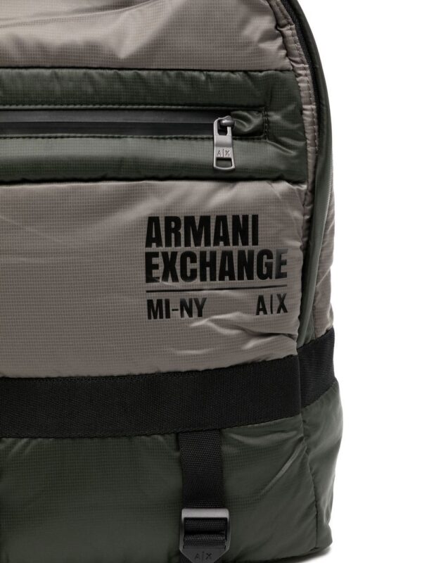 Armani Exchange panelled logo-print backpack - Image 4