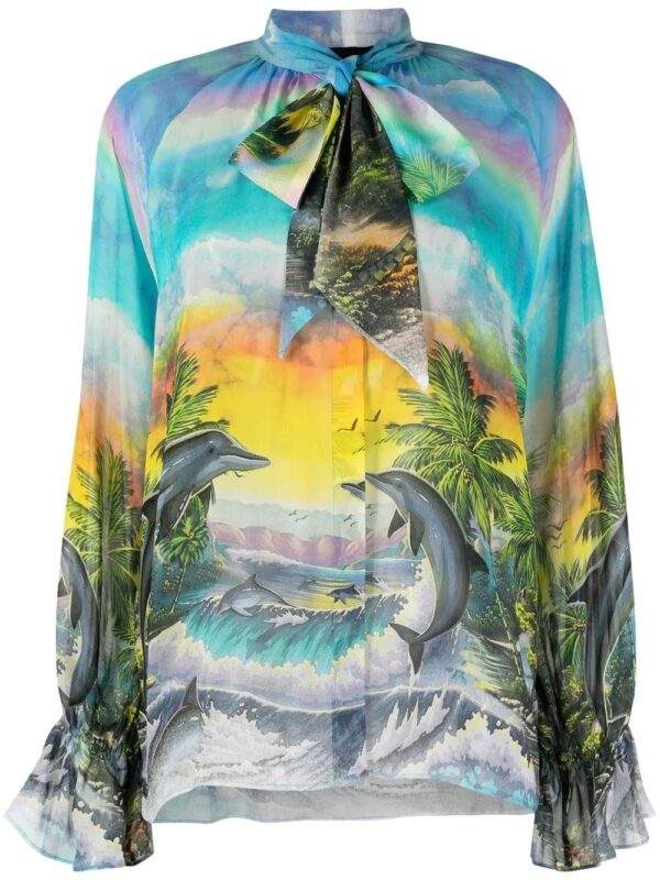 Philipp Plein  Hawaii-print chiffon shirt