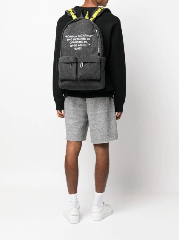 Off-white slogan-print zip-up backpack - Image 2