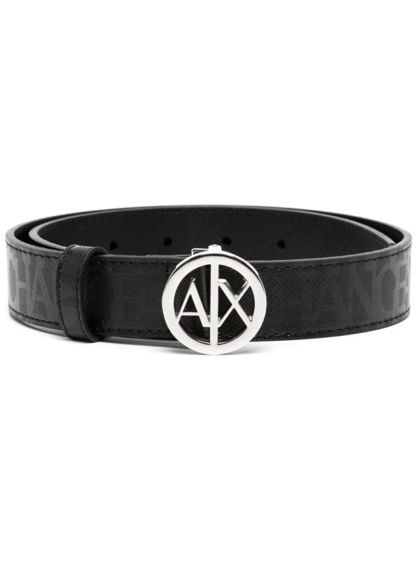 Armani Exchange  logo-buckle leather belt