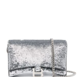 Balenciaga Hourglass sequin-detail chain wallet