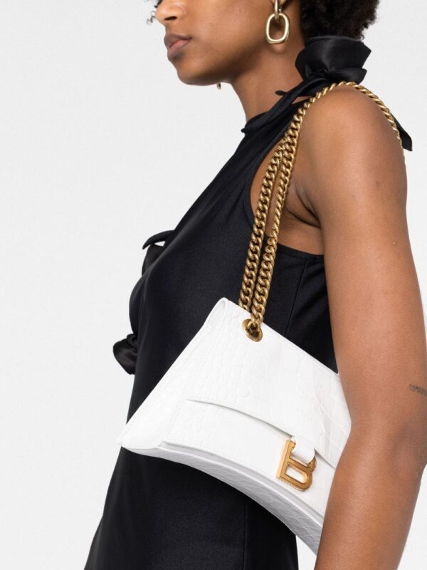 Balenciaga small Crush crocodile-embossed shoulder bag - Image 3