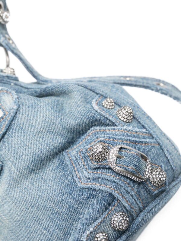Balenciaga XS Le Cagole denim bucket bag - Image 4