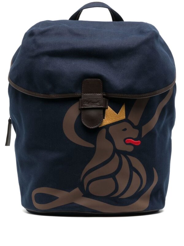 Leathersmith of London Lion-print detail backpack