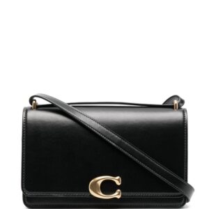 Coach logo-plaque leather shoulder bag