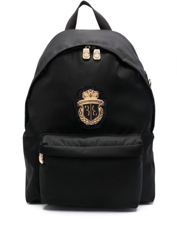 Billionaire crest-plaque canvas backpack