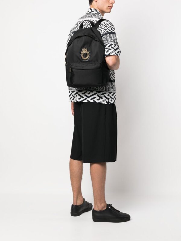 Billionaire crest-plaque canvas backpack - Image 2