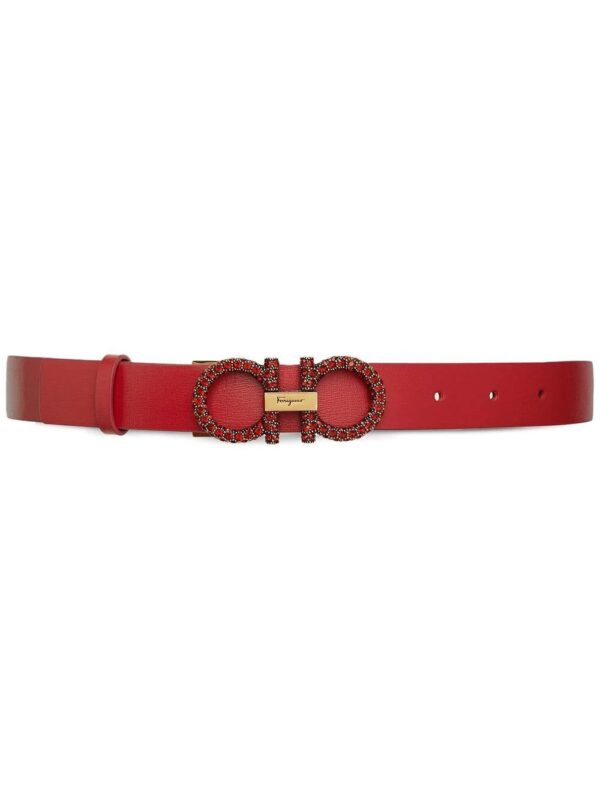 Ferragamo  crystal-embellished Gancini belt