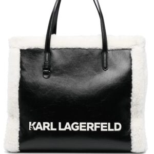 Karl Lagerfeld  K/Skuare shearling-trim tote bag