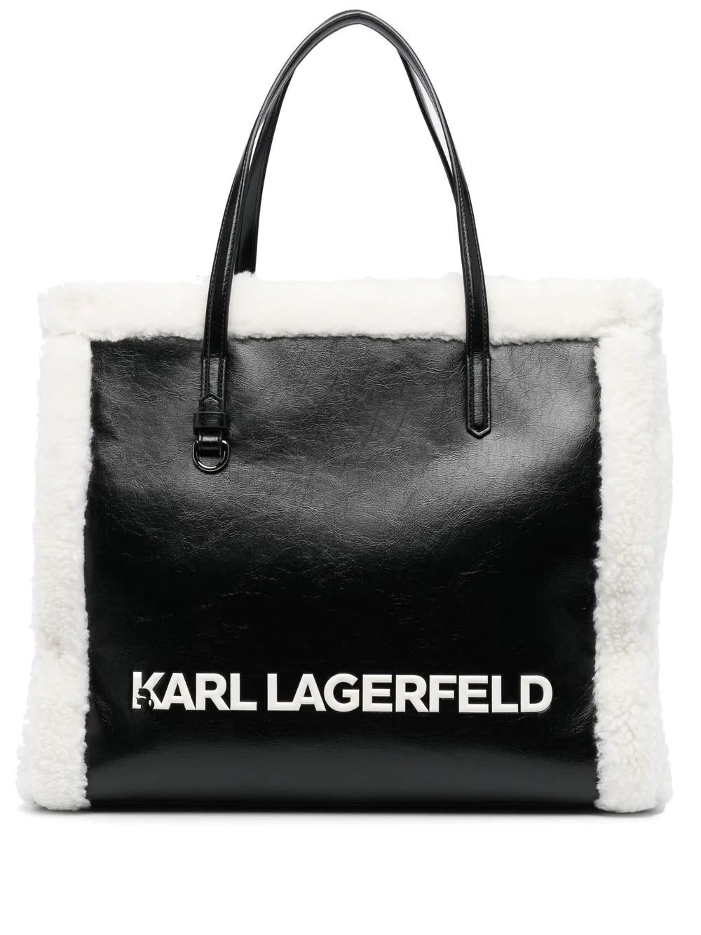 Karl Lagerfeld K/Skuare shearling-trim tote bag