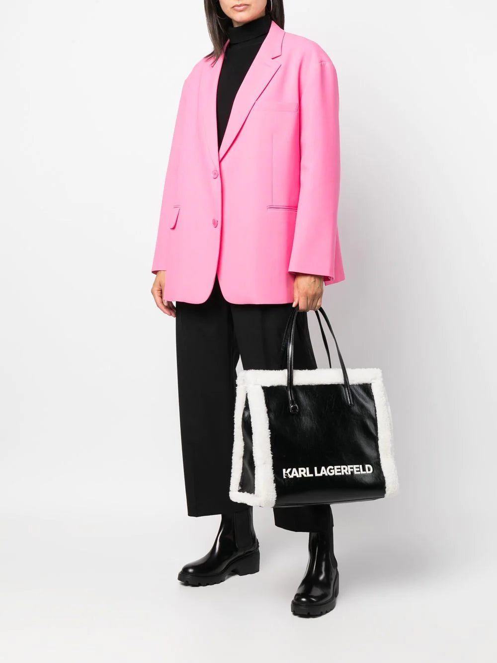 Karl Lagerfeld K/Skuare shearling-trim tote bag - Image 2