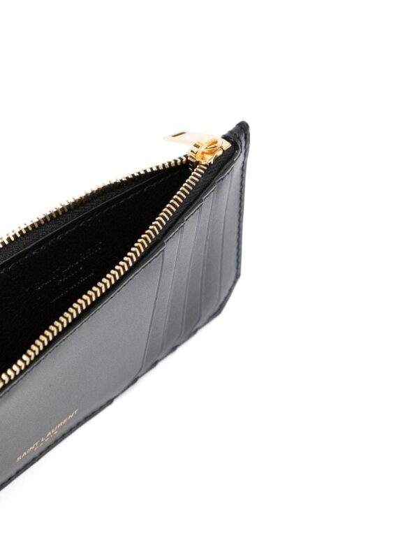Saint Laurent logo-stamp card holder - Image 3