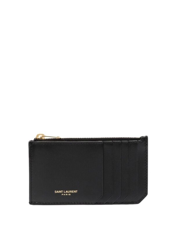 Saint Laurent logo-stamp card holder
