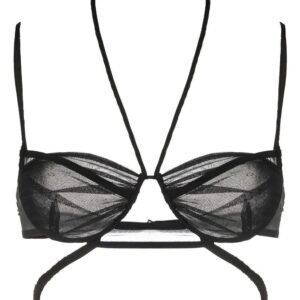Nensi Dojaka  sheer-panel halterneck bra