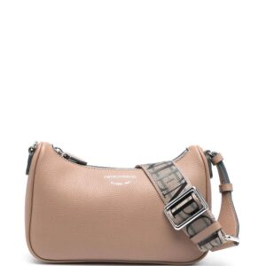 Emporio Armani logo-strap leather shoulder bag